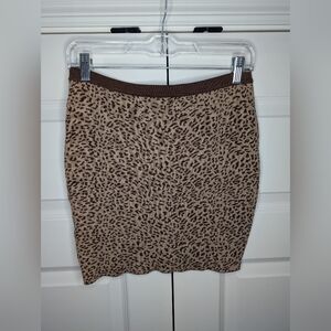NWT Hera Collection The Snooki Shop Large Womens Brown Cheetah Print Mini Skirt